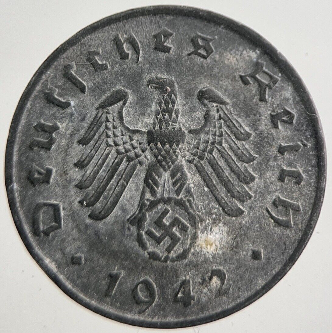 1942 - J Germany Nazi 10 Pfennig Coin | Fine Collectable Grade | a7780