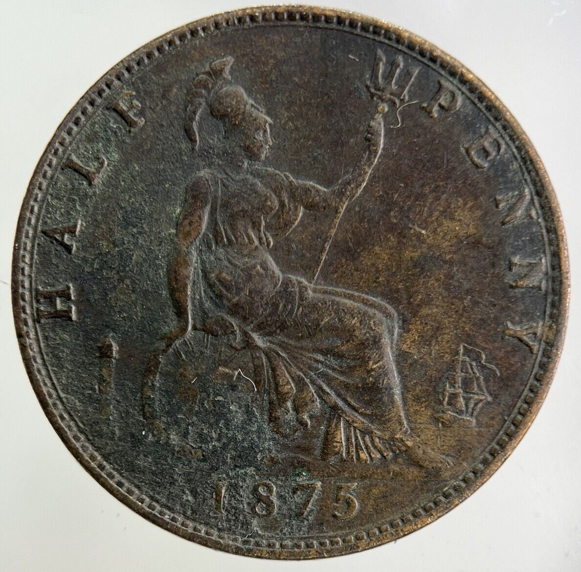 1875 Victoria Half-Penny Coin | Very High Grade