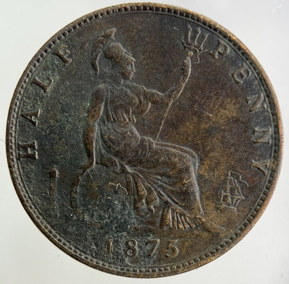 1875 Victoria Half-Penny Coin | Very High Grade