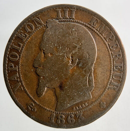 1863 France 5 Centimes Coin | Collectable Grade