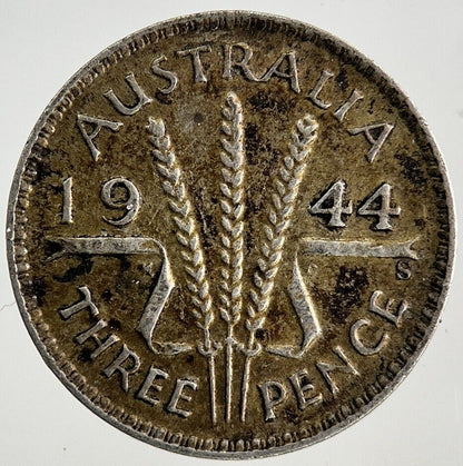 1944 - S Australia Threepence Silver Coin | Fine Collectable Grade