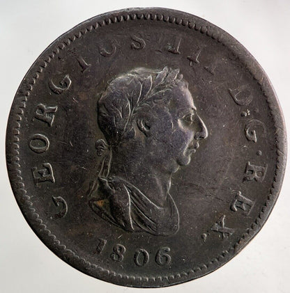 1806 George III 3rd Half - Penny Coin | Fine Collectable Grade
