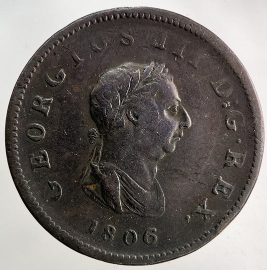 1806 George III 3rd Half - Penny Coin | Fine Collectable Grade