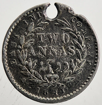 1841 Victoria 2 Anna Silver Coin | Collectable Grade | a6065
