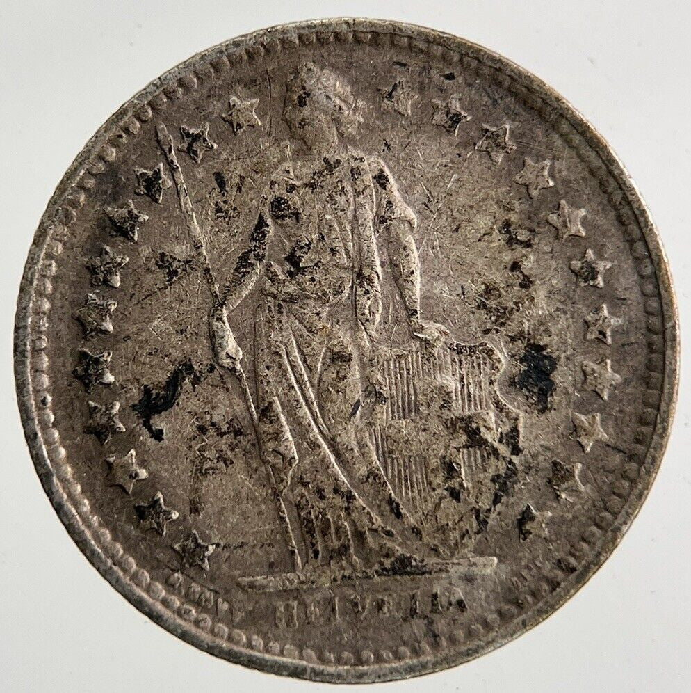 1921 Switzerland Swiss 1/2 Half Franc Silver Coin | Fine Collectable Grade