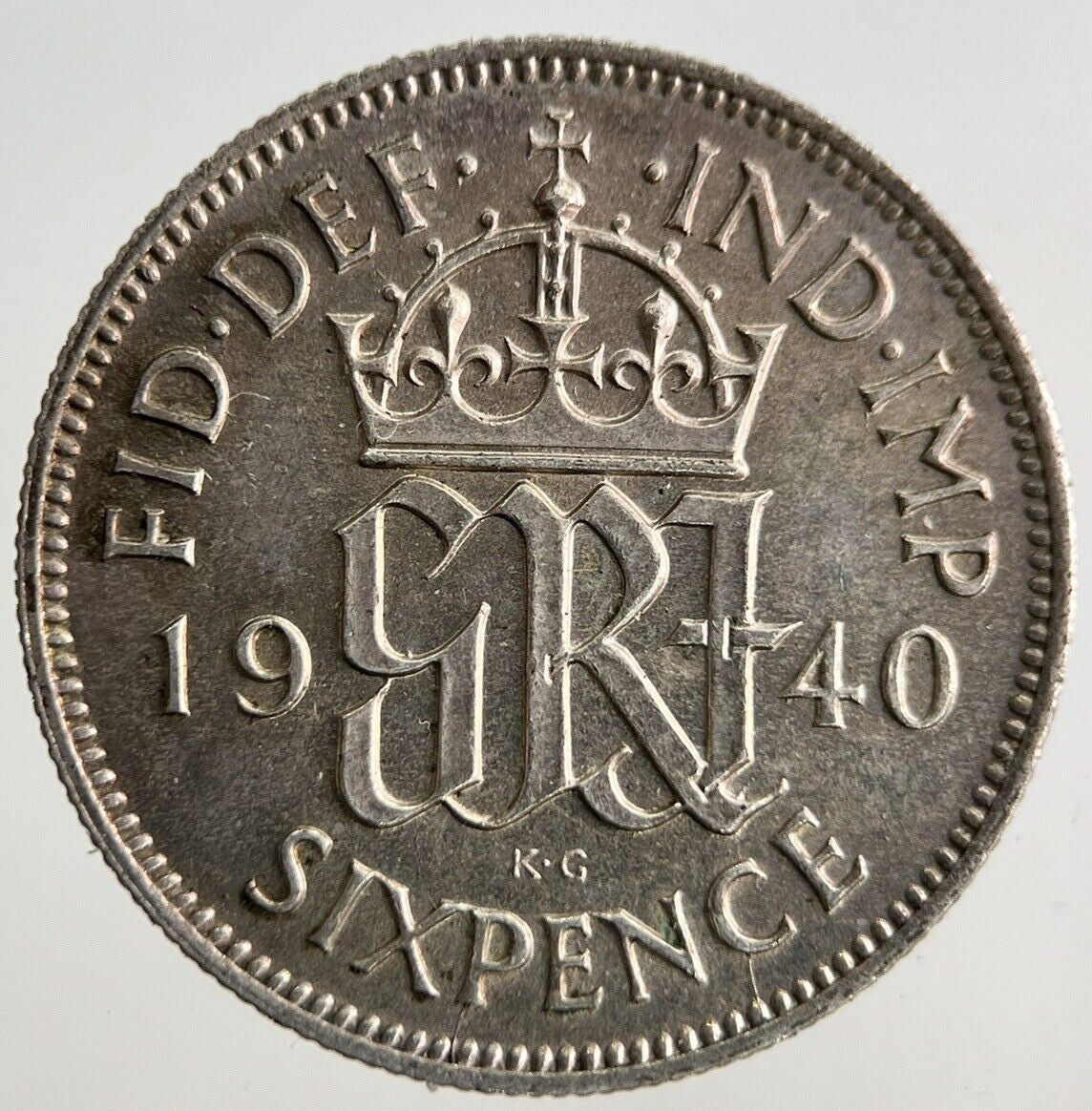 1940 George VI Sixpence Silver Coin | Very High Grade