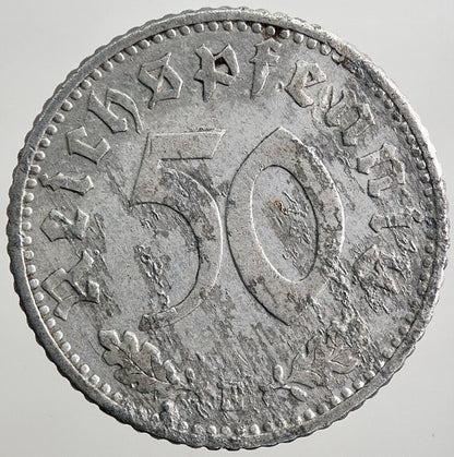 1942 - E Germany Nazi 50 Pfennig Coin | Collectable Grade | a4972