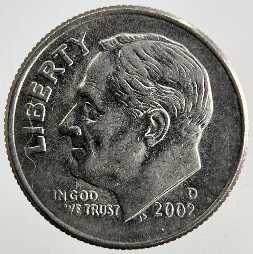 2002 - D US USA Roosevelt Dime Coin | Very High Grade