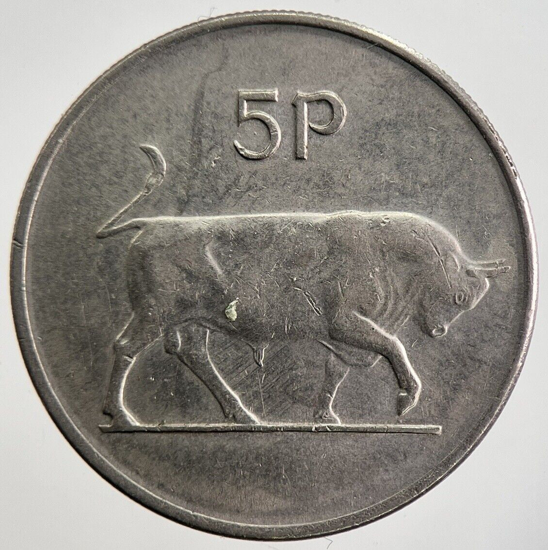 1976 Irish Bull 5p 5 Five - Pence Coin | Very High Grade | a7049