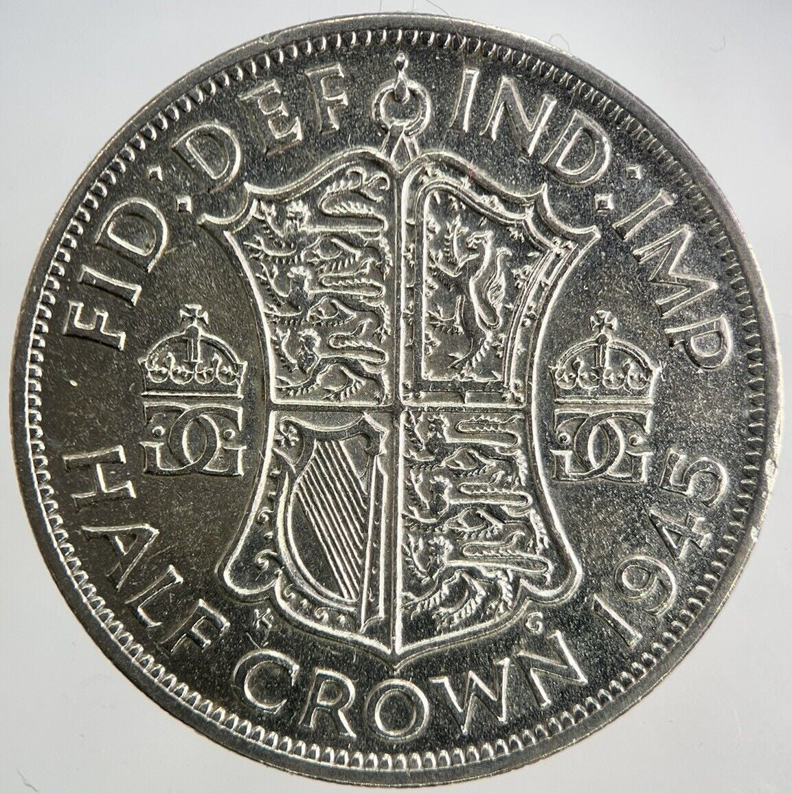 1945 George VI Half - Crown Silver Coin | Fine Collectable Grade