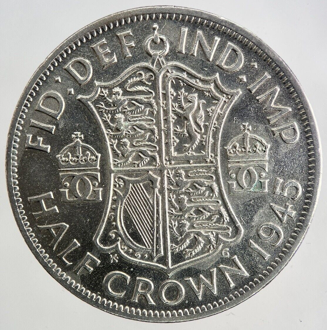1945 George VI Half - Crown Silver Coin | Fine Collectable Grade