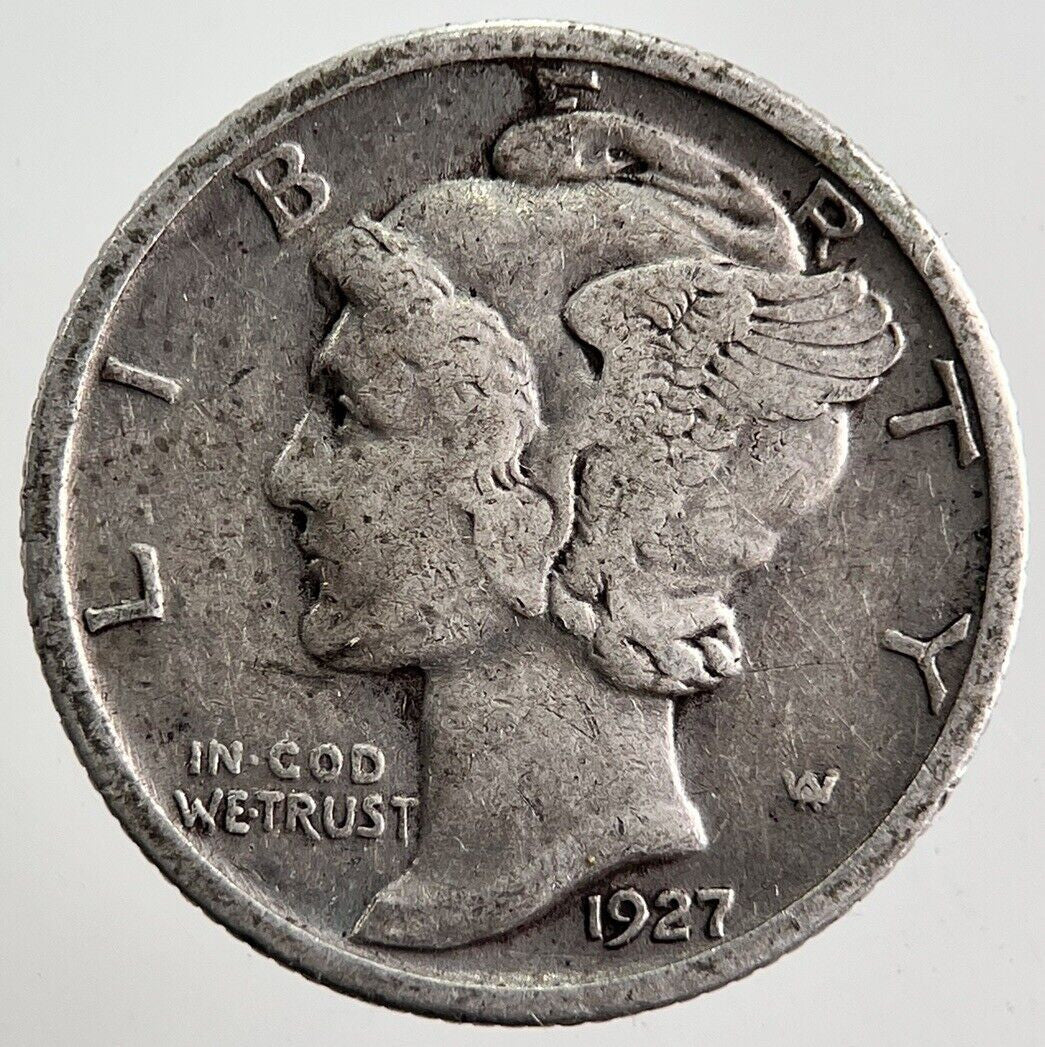 1927 US USA Mercury Dime Silver Coin | Fine Collectable Grade