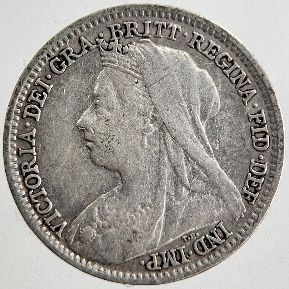 1896 Victoria Threepence Silver Coin | Very High Grade | a8539