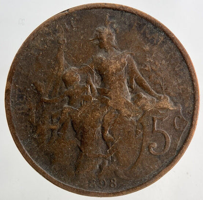 1898 France 5 Centimes Coin | Collectable Grade