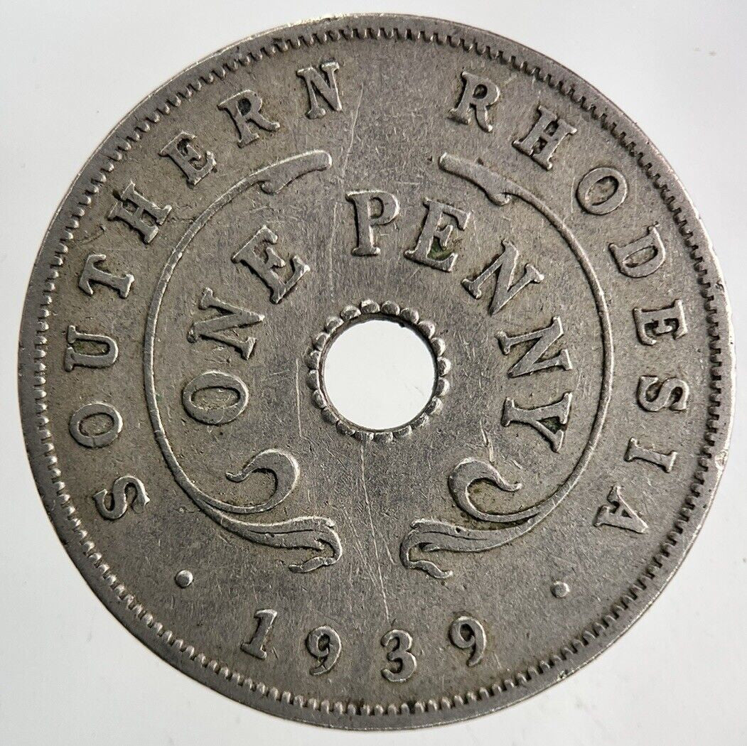 1939 Southern Rhodesia Africa One Penny Coin | Fine Collectable Grade
