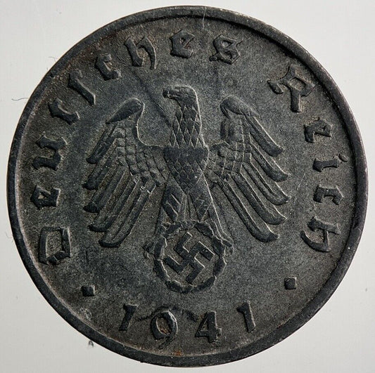 1941-B Germany Nazi 10 Pfennig Coin | Fine Collectable Grade | a1818