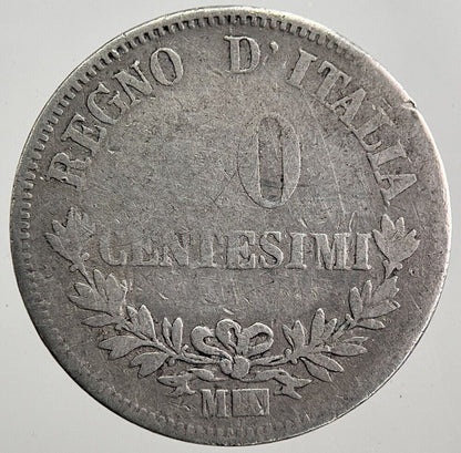 1863 Italy 50 Centesimi Silver Coin | Collectable Grade | a7969