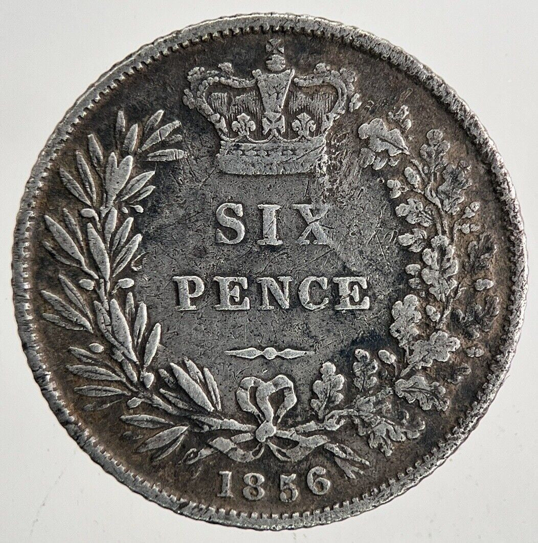 1856 Victoria Sixpence Silver Coin | Very High Grade | a9606