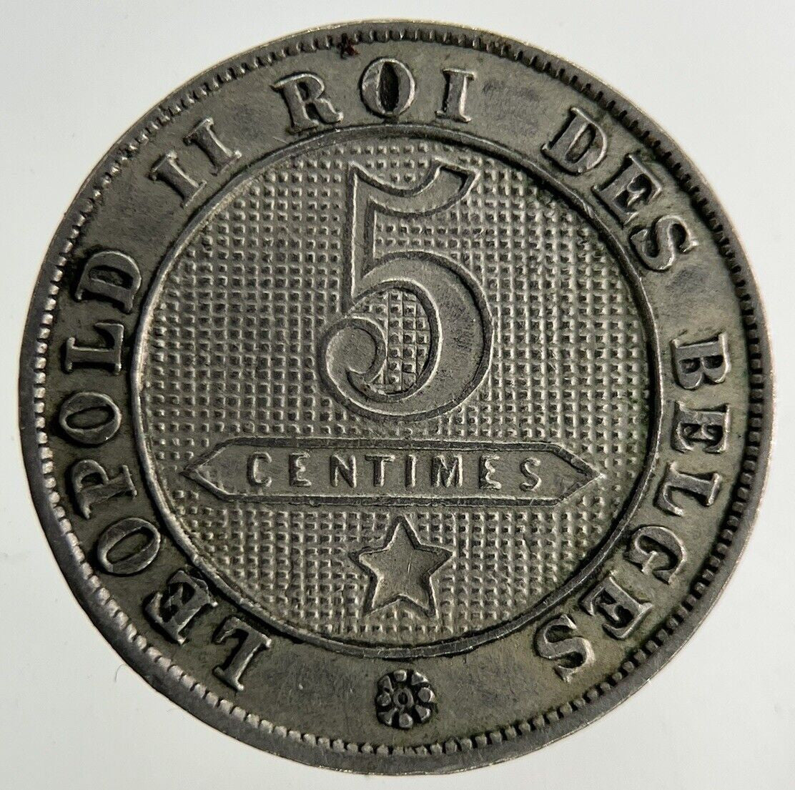 1900 Belgium 5 Centimes Coin | Fine Collectable Grade