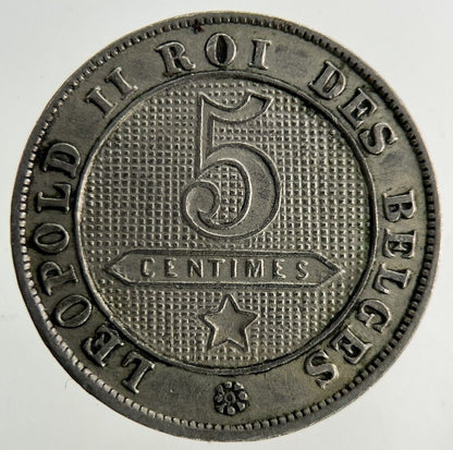 1900 Belgium 5 Centimes Coin | Fine Collectable Grade