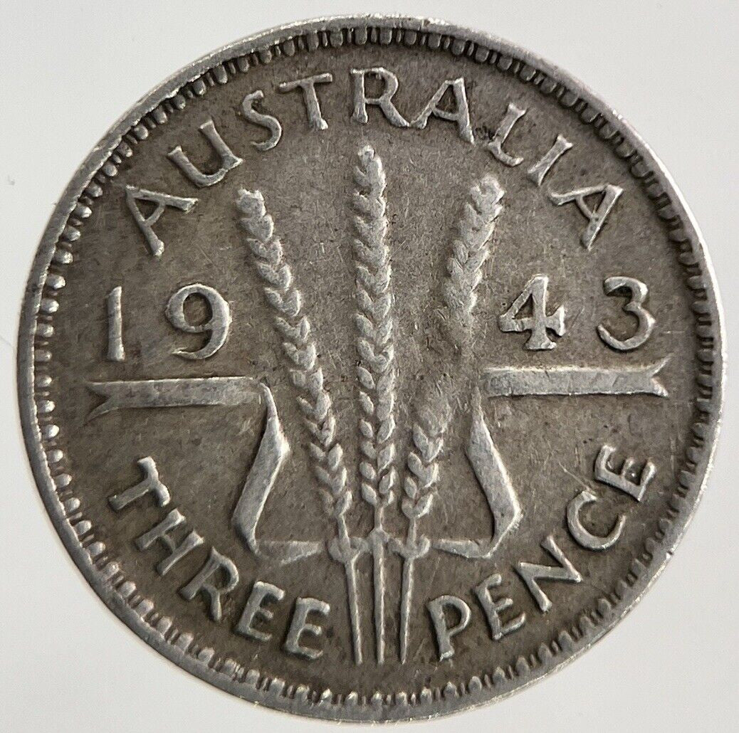 1943 Australia Threepence Silver Coin | Fine Collectable Grade