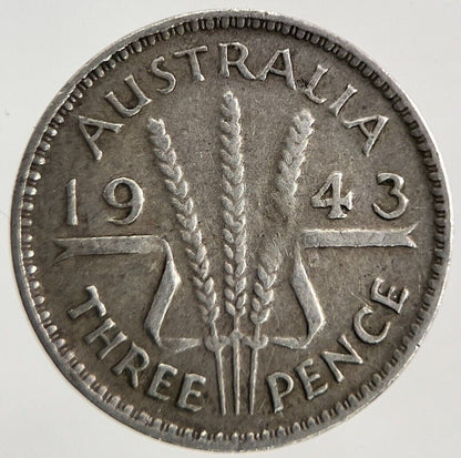 1943 Australia Threepence Silver Coin | Fine Collectable Grade