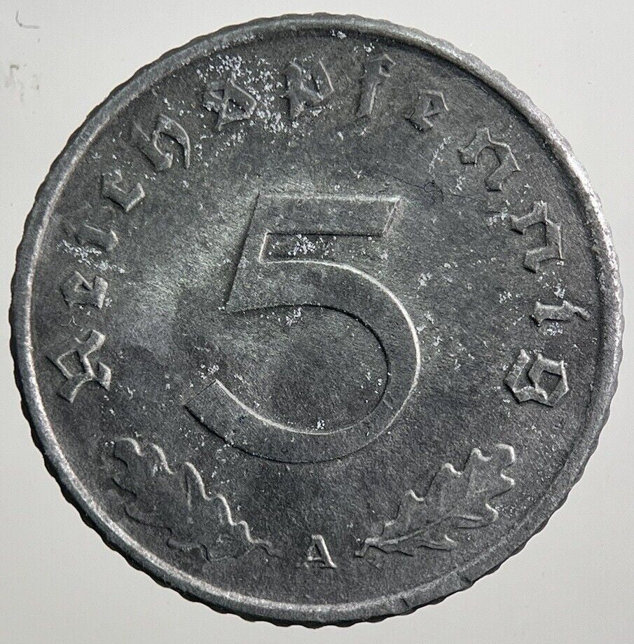 1941-A Germany Nazi 5 Pfennig Coin | Fine Collectable Grade | a3928