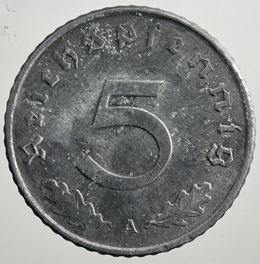 1941-A Germany Nazi 5 Pfennig Coin | Fine Collectable Grade | a3928