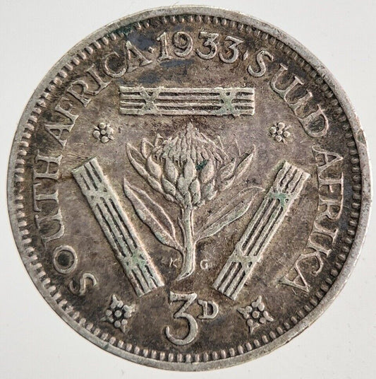 1933 South Africa Threepence Silver Coin | Fine Collectable Grade