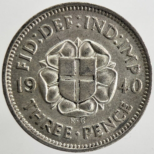 1940 George VI Threepence Silver Coin | Fine Collectable Grade