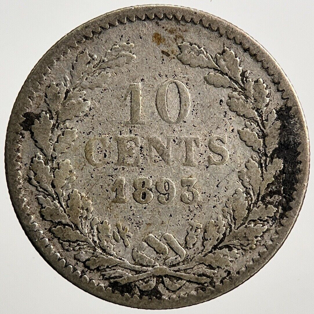 1893 Netherlands 10 Cents Silver Coin | Collectable Grade | a3744