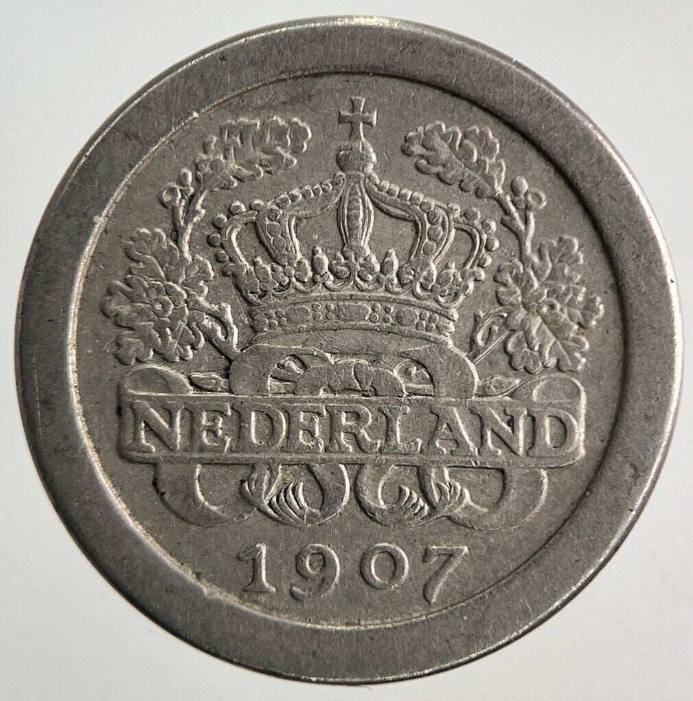 1907 Netherlands 5 Cent Coin | Fine Collectable Grade