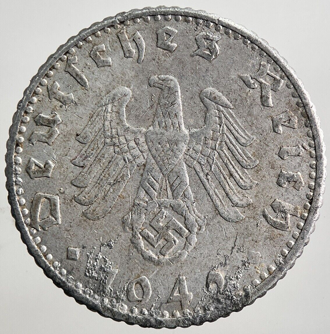 1942-E Germany Nazi 50 Pfennig Coin | Collectable Grade | a4972