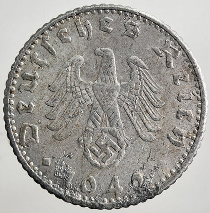 1942-E Germany Nazi 50 Pfennig Coin | Collectable Grade | a4972