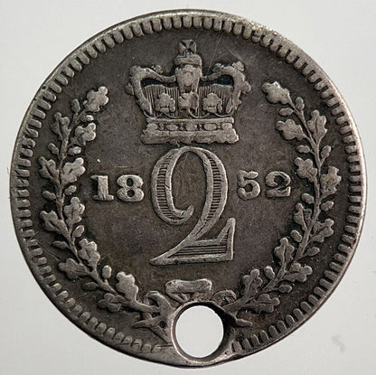 1852 Victoria Maundy Two - Pence Silver Coin | Collectable Grade | a7984