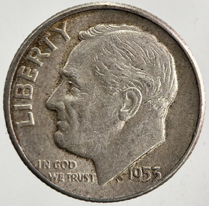 1953 US USA One Dime Silver Coin | Fine Collectable Grade