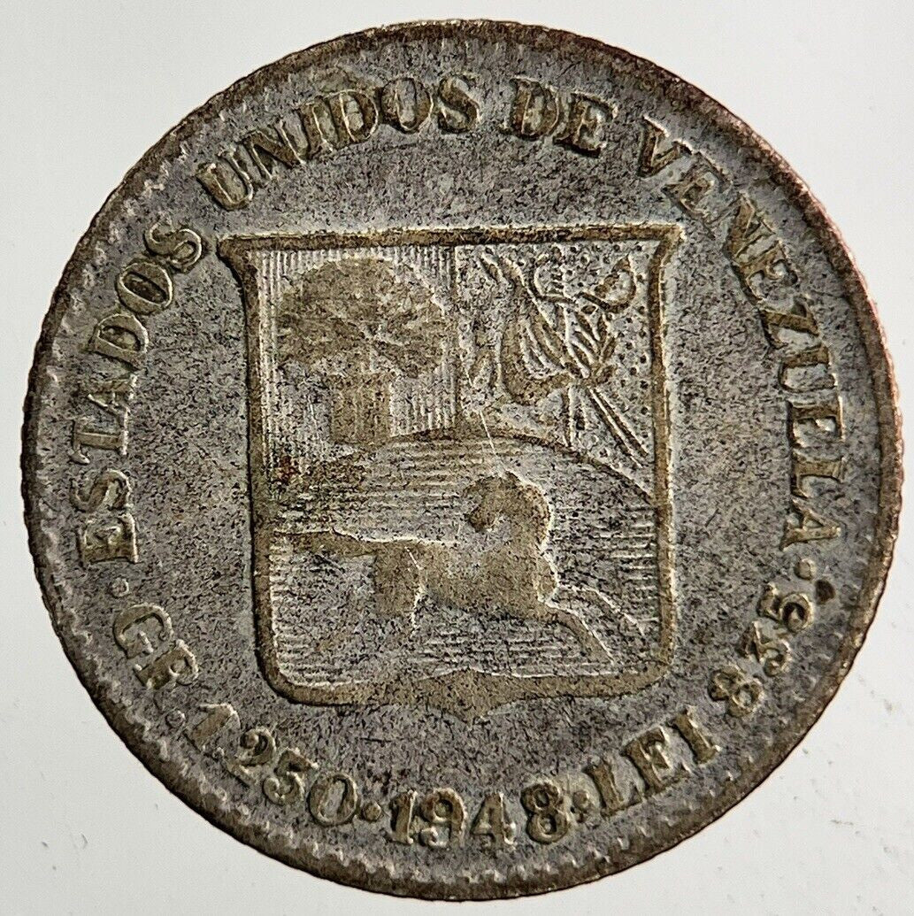 1948 Venezuela 25 Centimos Silver Coin | Collectable Grade