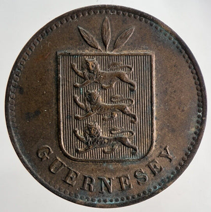 1893 Guernsey 4 Doubles Coin | Very High Grade | a6516