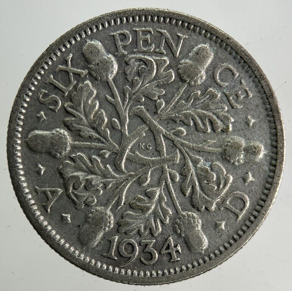 1934 George V Sixpence Silver Coin | Collectable Grade