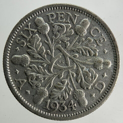 1934 George V Sixpence Silver Coin | Collectable Grade