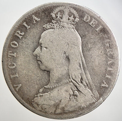 1889 Victoria Half - Crown Silver Coin | Fair Grade | a2628