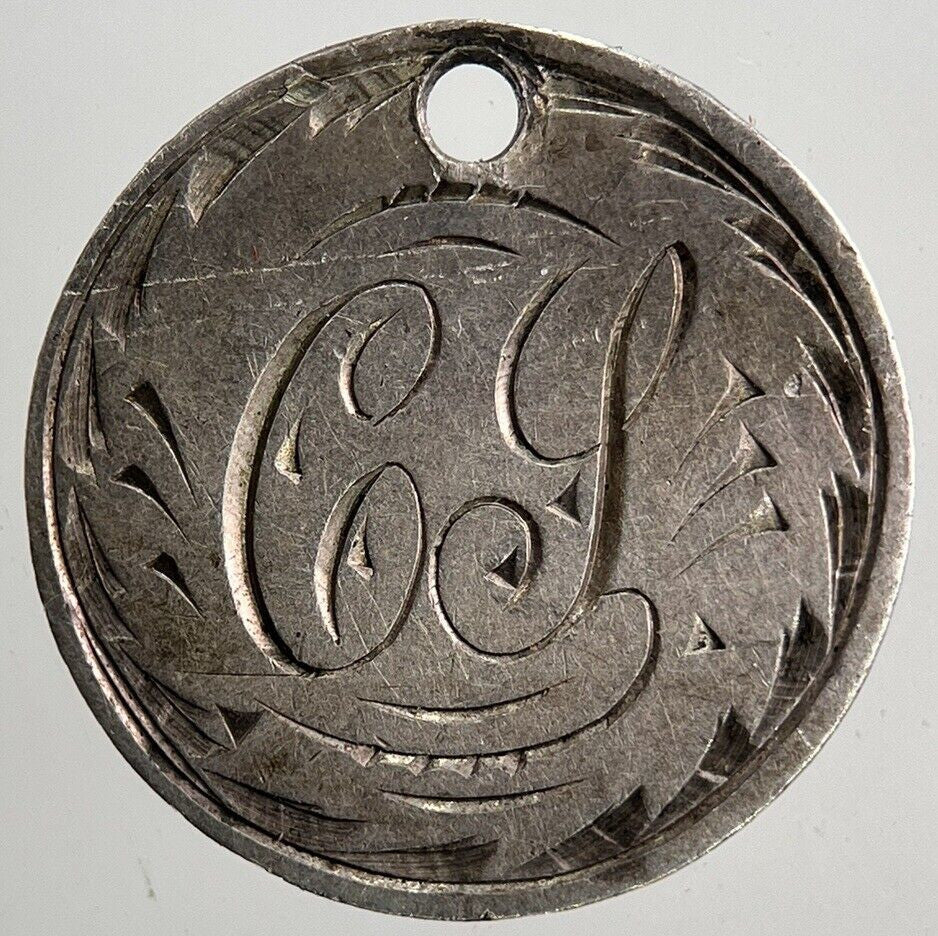 Engraved C - J Victoria Threepence Silver Coin | Very High Grade | a5420