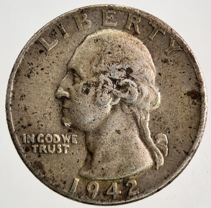 1942 US USA Quarter Dollar Silver Coin | Fine Collectable Grade