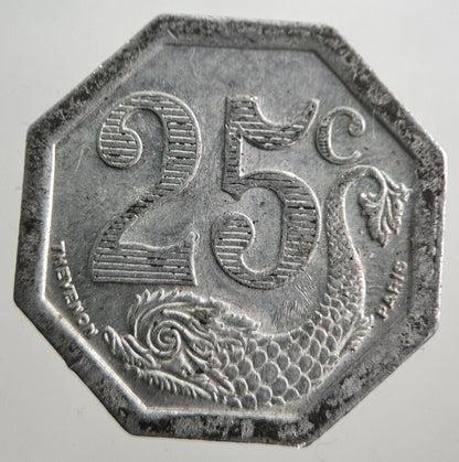 1922 French Rochelle 25 Cents Centimes Coin | Collectable Grade l a7327