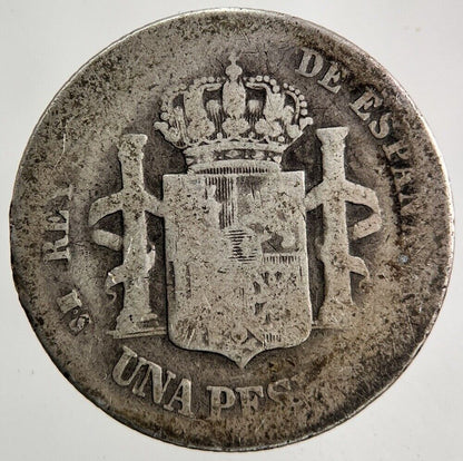 1883 Spain 1 Una Peseta Silver Coin | Fair Grade