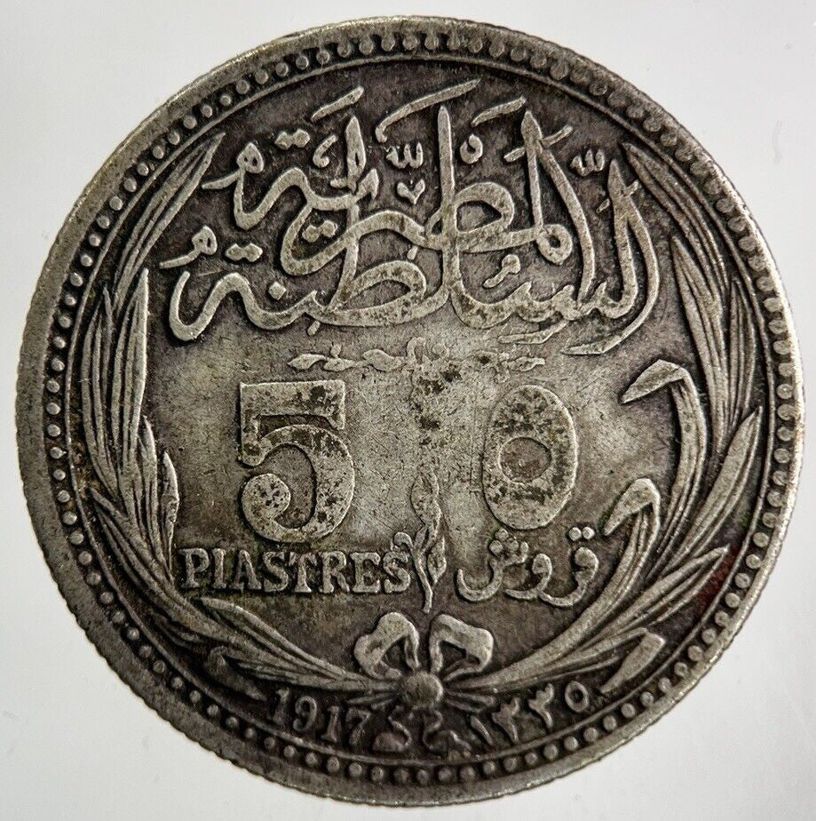 1917 Egypt 5 Piastres Silver Coin | Fine Collectable Grade
