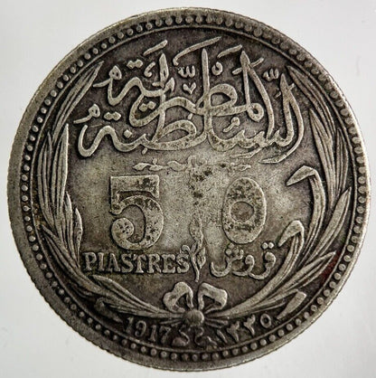 1917 Egypt 5 Piastres Silver Coin | Fine Collectable Grade