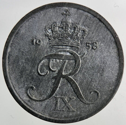 1958 Denmark 2 Ore Coin | Fine Collectable Grade