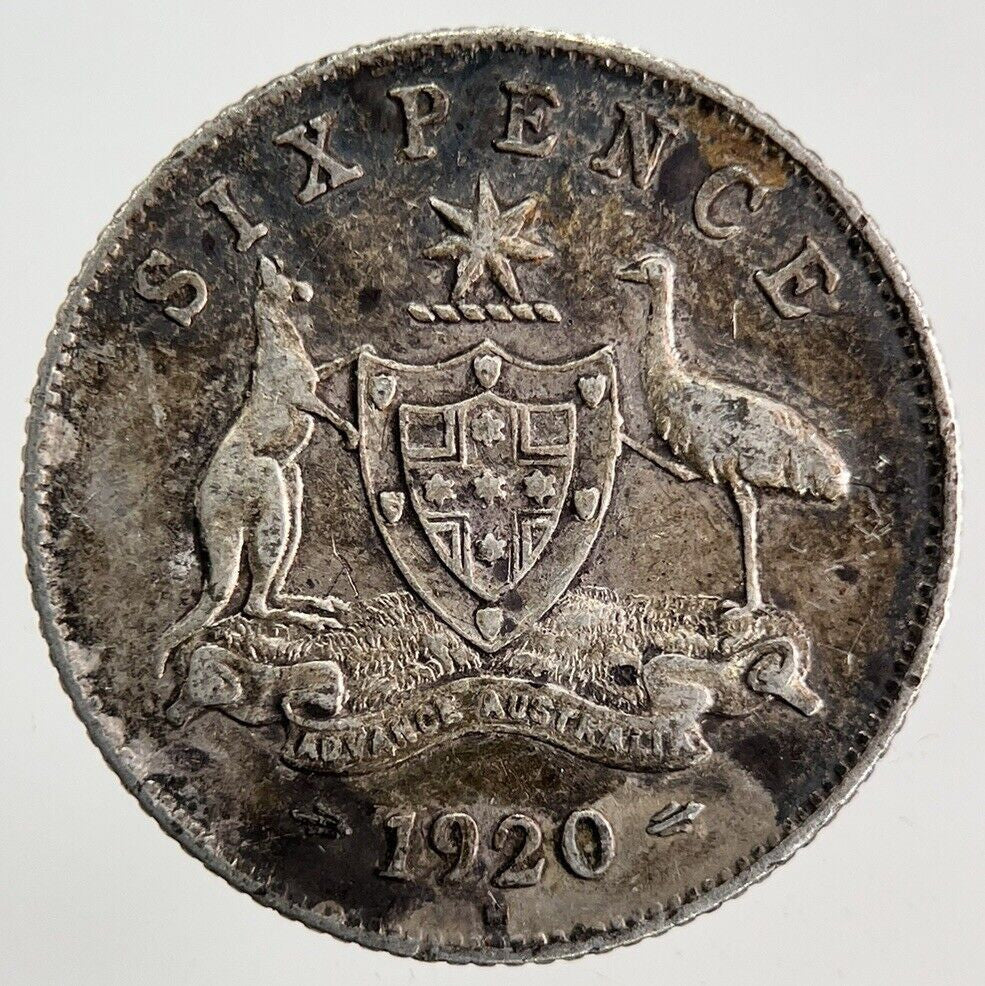1920 Australia Sixpence Silver Coin | Fine Collectable Grade