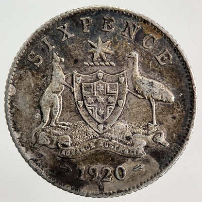 1920 Australia Sixpence Silver Coin | Fine Collectable Grade